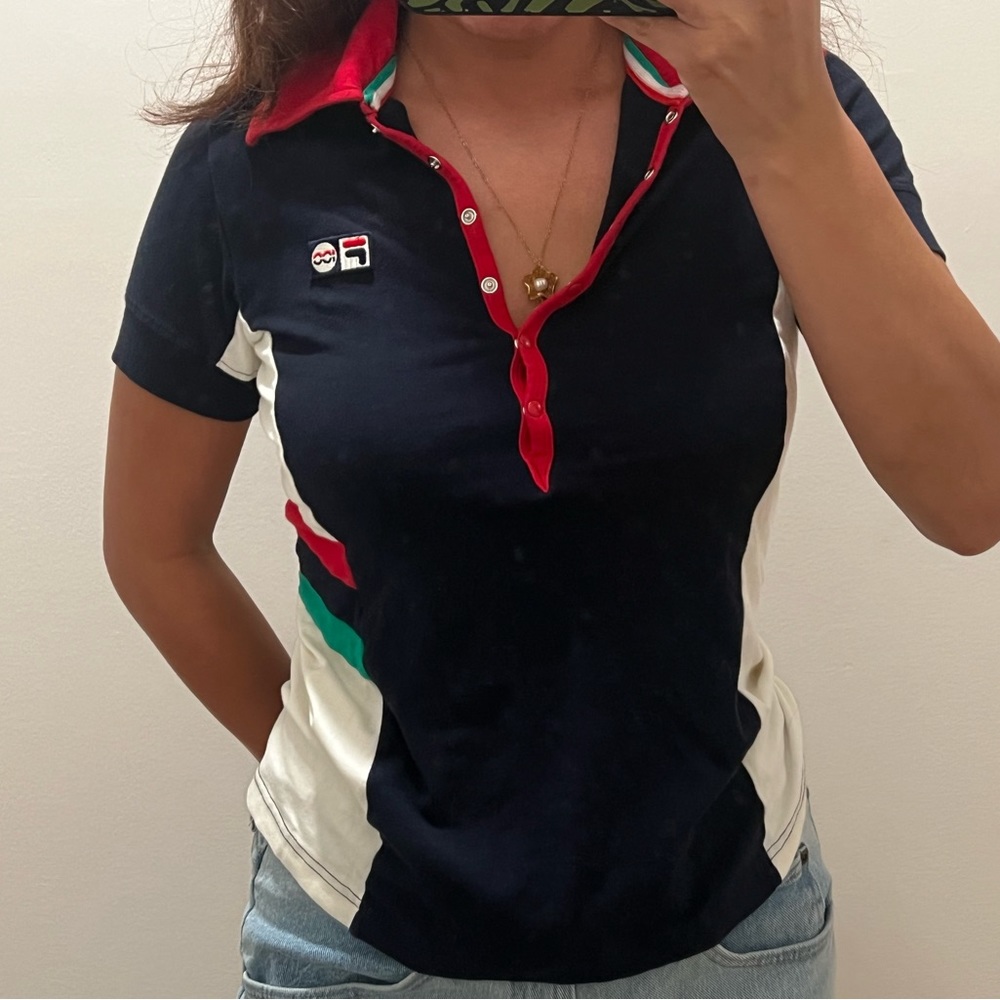 Y2k fila polo tshirt